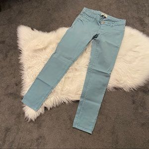 Robin’s Egg blue skinny jeans